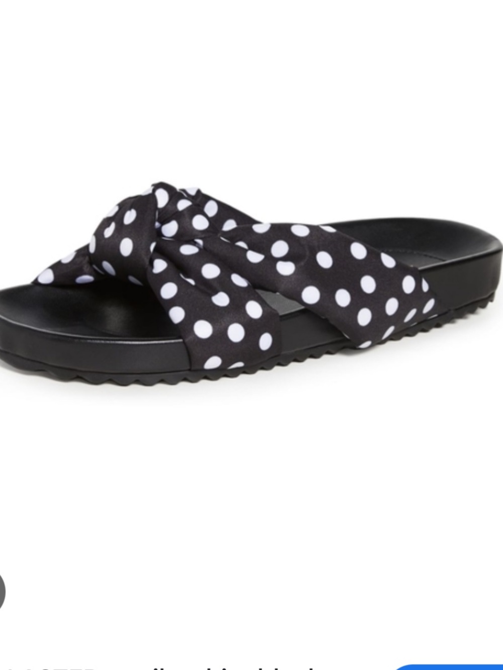 Aster Black & White Polka Dot Knot Slide Sandals